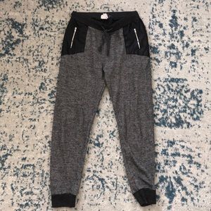 LA Hearts Gray Joggers with Leather Accents